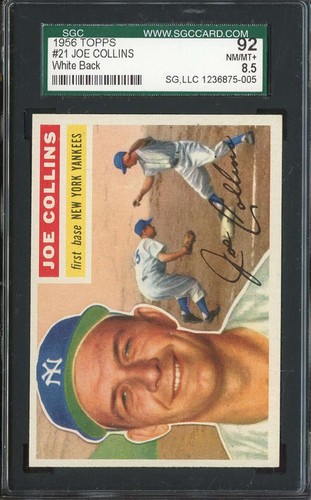 1956 topps 21b joe collins - topps,
