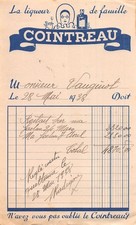 Facture  1938  COINTREAU A - M. VAUGUIOT