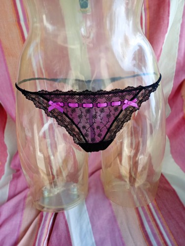 String noir liseré violet - liseré,