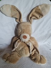 Doudou PELUCHE Lapin Bastien Beige Marron Croix Coeur NICOTOY 40 CM SANS LES ORE