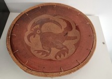 Assiette Ancienne En Argile,plat  decor animal poule.Antique terracotta dish 