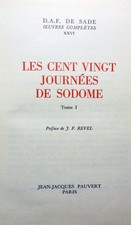 SADE/120 JOURNEES DE SODOME/ED JJ PAUVERT/1967/3 VOLS/CURIOSA