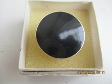 Grande bague en argent et onix? obsidian? antique costume jewelry sterling ring