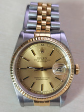 Rolex  Datejust 16233 Champagne Or Jaune 18K Et Acier  avec chiffres romains