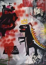 Original Abstract Urban Art Painting - Street Art Style - Acrylic on Canvas Dino