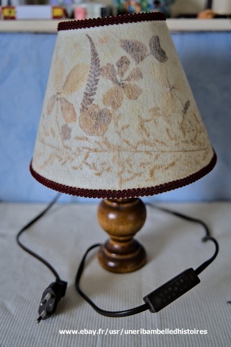 Lampe avec abat jour - avec, fleurs