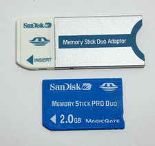 MEMORY STICK DUO ADAPTOR AVEC CARTE MEMOIRE SANDISK PRO DUO MAGICGATE 2 GB TESTE