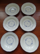 LIMOGES BERNARDAUD 6 ASSIETTES CREUSES PORCELAINE MODELE HORTENSE 25 cm