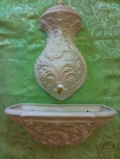 Fontaine Décorative Baroque Murale, Céramique 100% Vintage