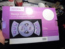 dessous de plat et ses 2 supports bougies- ALIZEA 