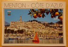 MENTON Port vieille ville citronnier 1992  French Riviera  postcard
