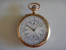 ANNÉES 20 MONTRE DE POCHE CHRONO CADRAN ÉMAIL VALJOUX 24KV SUPER ÉTAT GARANTIE