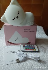 VEILLEUSE "CHAT" en silicone avec telecommmande