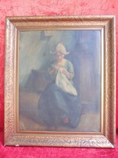 Ancien Grand Tableau, Hollandaise, Peinture D'Artiste (Theodor Bruckner)