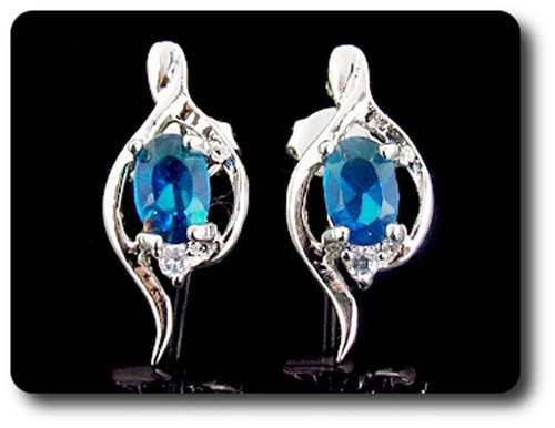 Boucles oreille saphir - d'oreille, bleu