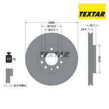 Brake disc textar 92118705 - disc,