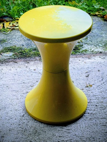Tabouret vintage tam jaune - tabouret,