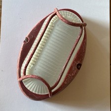 Lampe SONLUX Hublot Holophane / Plastique Rouge /Applique Vintage 80