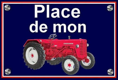 Plaque place mon - de, tracteur