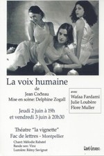 CP La voix humain de Jean Cocteau au Théâtre la vignette à Montpellier
