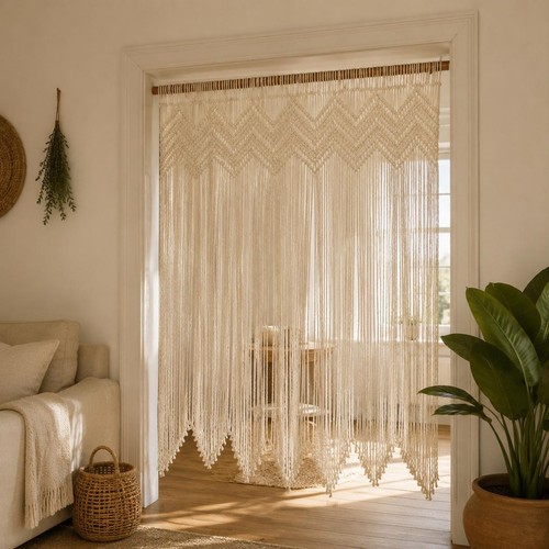Rideau macramé coton fait - rideau,