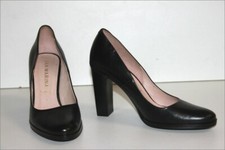SAN MARINA  Escarpins Cuir Noir Doublés Cuir Talons Larges T 36 TTBE
