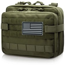 Tactical Admin Pouch of Double Layer Design, Molle EDC EMT Utility Pouches ,Slee