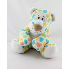 Doudou chat tigre léopard blanc bleu jaune vert rouge  ANNA CLUB PLUSH - 17244