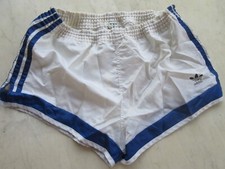 Short ADIDAS vintage nylon polyamide TREFOIL blanc made in West Germany 90 L