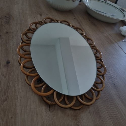 Miroir rotin ovale - miroir,