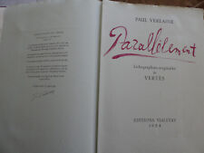 VERLAINE. PARALLELEMENT. Lithographies originales de Vertès. ED. VIALETAY. 1/20