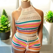 Ensemble d’été - Ensemble de Plage À Rayures Pour Femme - Taille M