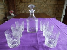 Lot verres, carafe à whisky, coupes et seau à champagne-cristallerie de Lorraine
