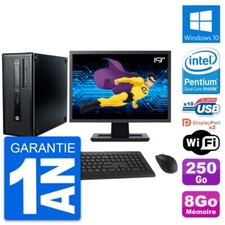 PC Tour HP 600 G1 Ecran 19" Intel G3220 RAM 8Go Disque 250Go Windows 10 Wifi