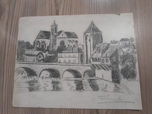 Dessin ancien crayon - ancien, de