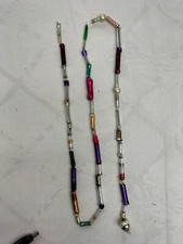 Ancienne Guirlande Noël Verre Églomisé Sapin Boule Crèche Santon Bohème Début XX