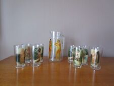 SERVICE A ORANGEADE  CARAFE + 8 VERRES  FEMMES NUES EROTIQUE VINTAGE  1970 REIMS