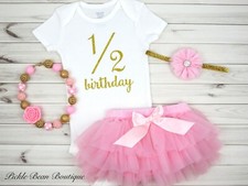 Girls First 1/2 Birthday Tutu