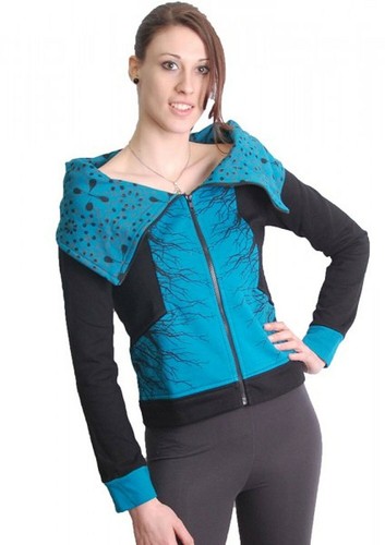 Veste boho bleu noir - veste,