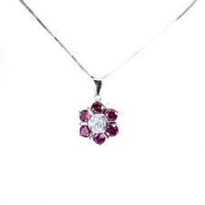 Collier En Argent Sterling 925 Rond En Grenat Rhodolite 3,5 Mm Simulé Cz