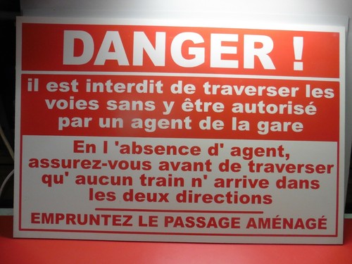 Ancien panneau gare - gare, pvc