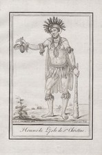 Marquises Îles Français Polynesia Costume Robe Gravure sur Cuivre Grasset 1780