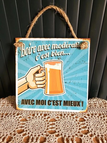 Plaque métal déco - , alcool