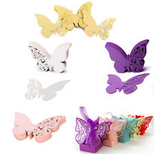 50x Placement Table Nom Cartes Papillon Vin Verre Décor Mariage Table Décoration