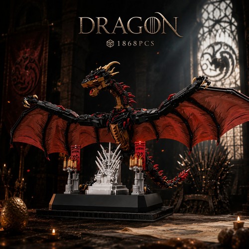 Dragon géant noir 1800 - dragon, 1800+