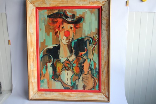Tableau peinture clown jean - peinture, le