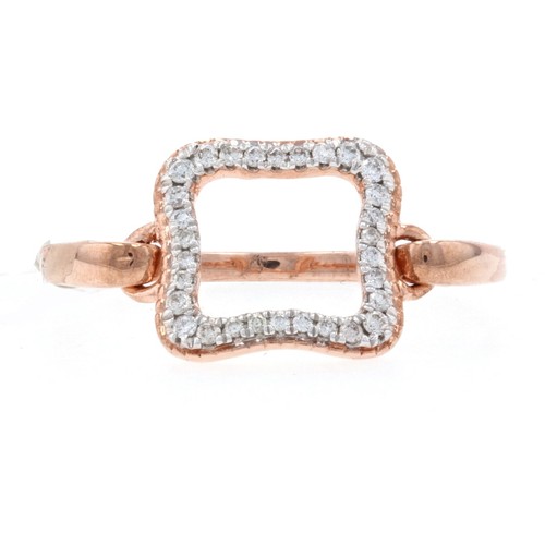 Bague carrée contournée - contournée, en