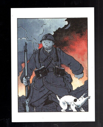 Tintin carte postale hommage - carte, postale.