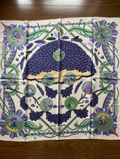 Écharpe Hermès Carre 90 L’OMBRELLE MAGIQUE occasion violet vert cao