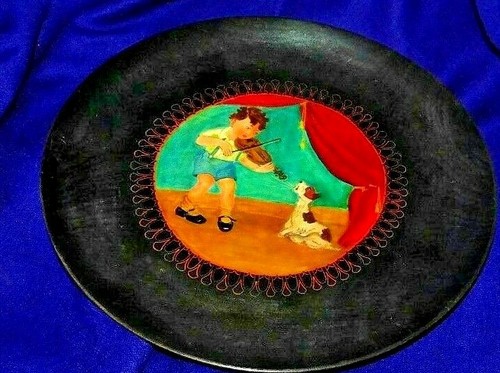 Ancienne assiette bois - assiette,